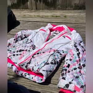 SPYDER GIRLS 12 Colorful Snow Jacket with Pink Accents